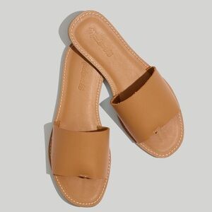 Madewell Desert Camel Leather The Boardwalk Post Slide Sandals Beach Boho Sz 10